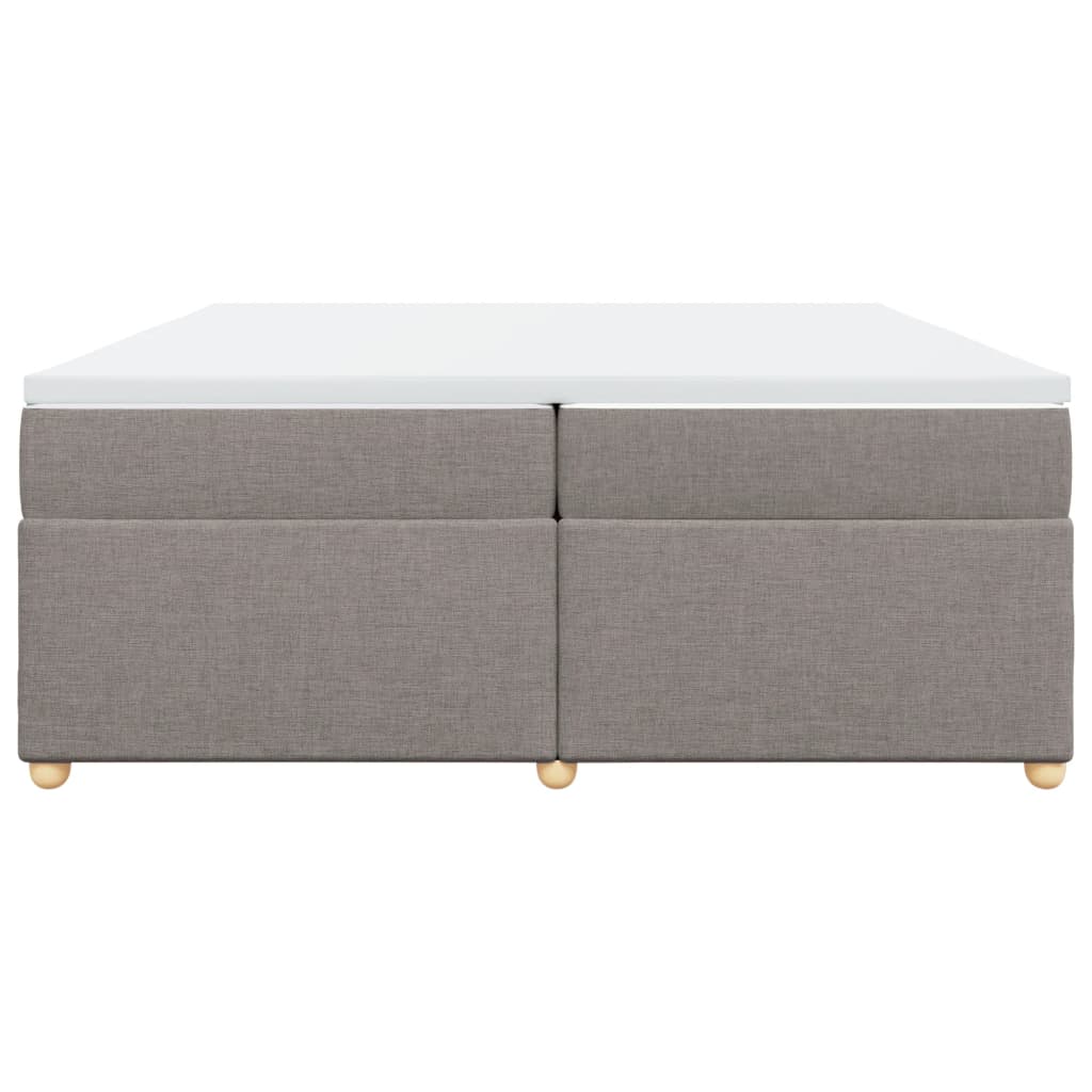 vidaXL Κρεβάτι Boxspring με Στρώμα Taupe 200x200 εκ. Υφασμάτινο