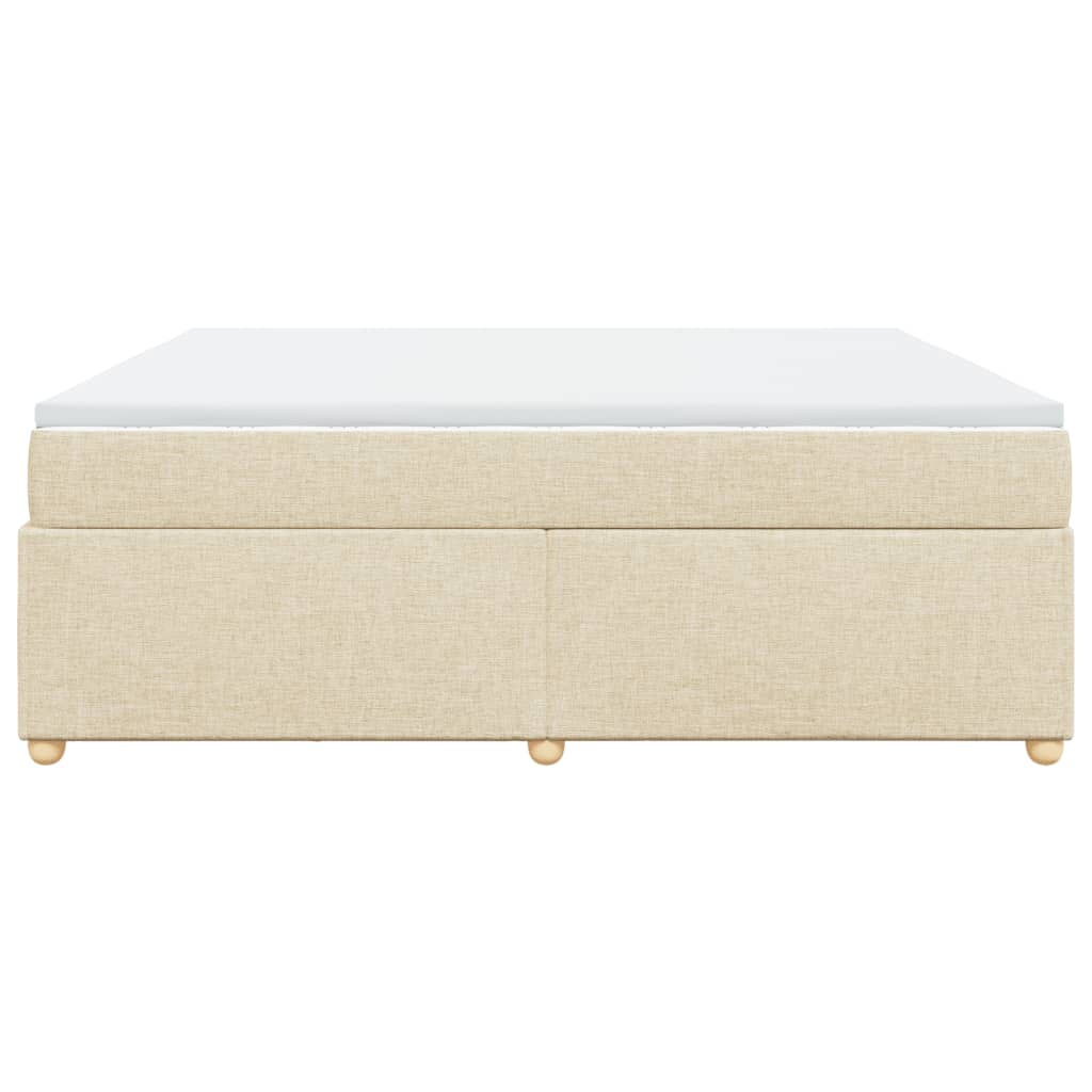 vidaXL Κρεβάτι Boxspring με Στρώμα Κρεμ 200x200 εκ. Υφασμάτινο