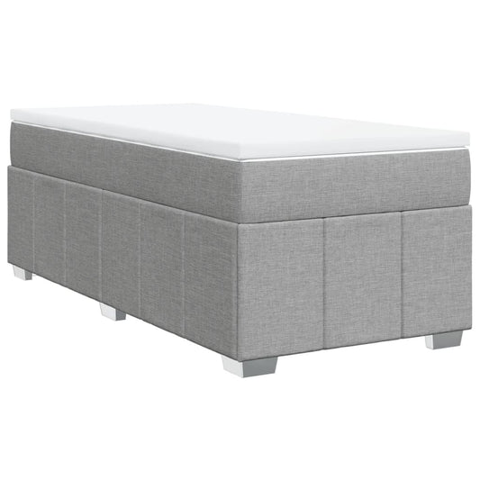 vidaXL Κρεβάτι Boxspring με Στρώμα Ανοιχτό Γκρι 80x200 εκ. Υφασμάτινο