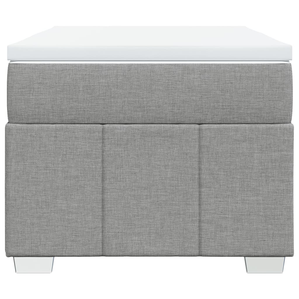 vidaXL Κρεβάτι Boxspring με Στρώμα Ανοιχτό Γκρι 80x200 εκ. Υφασμάτινο