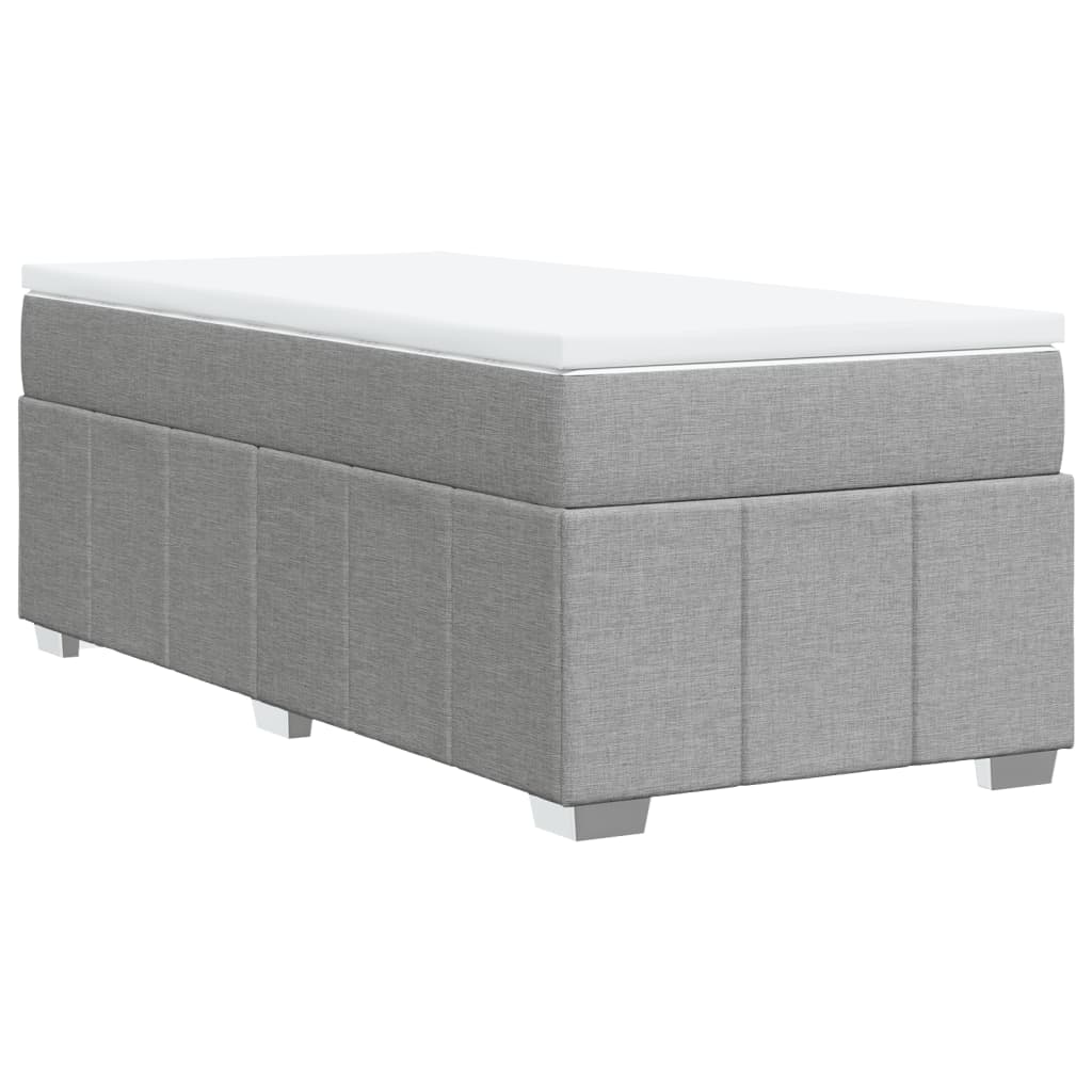 vidaXL Κρεβάτι Boxspring με Στρώμα Ανοιχτό Γκρι 80x200 εκ. Υφασμάτινο