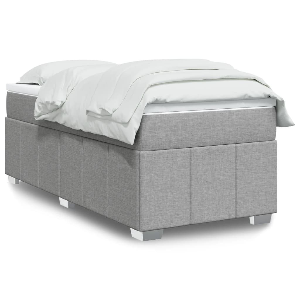vidaXL Κρεβάτι Boxspring με Στρώμα Ανοιχτό Γκρι 80x200 εκ. Υφασμάτινο