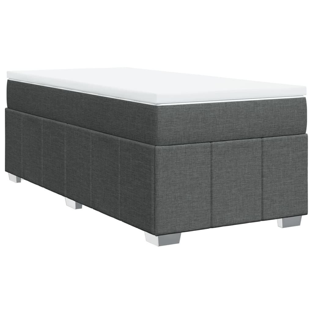 vidaXL Κρεβάτι Boxspring με Στρώμα Σκούρο Γκρι 80x200 εκ. Υφασμάτινο