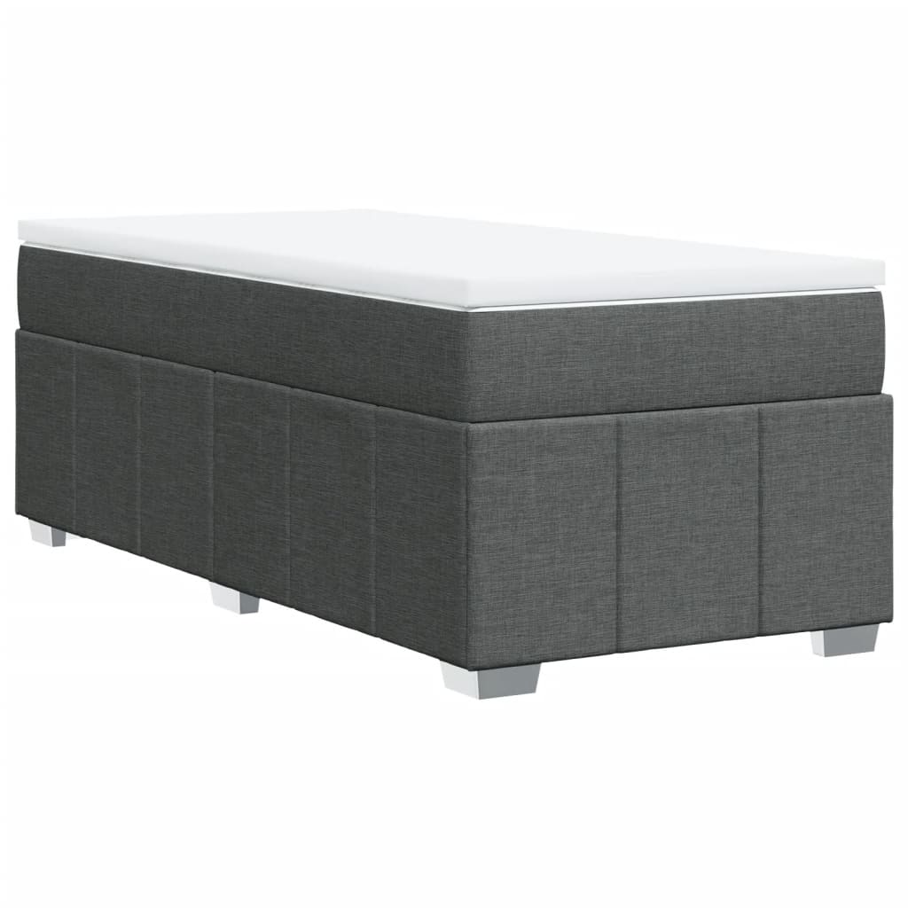 vidaXL Κρεβάτι Boxspring με Στρώμα Σκούρο Γκρι 80x200 εκ. Υφασμάτινο
