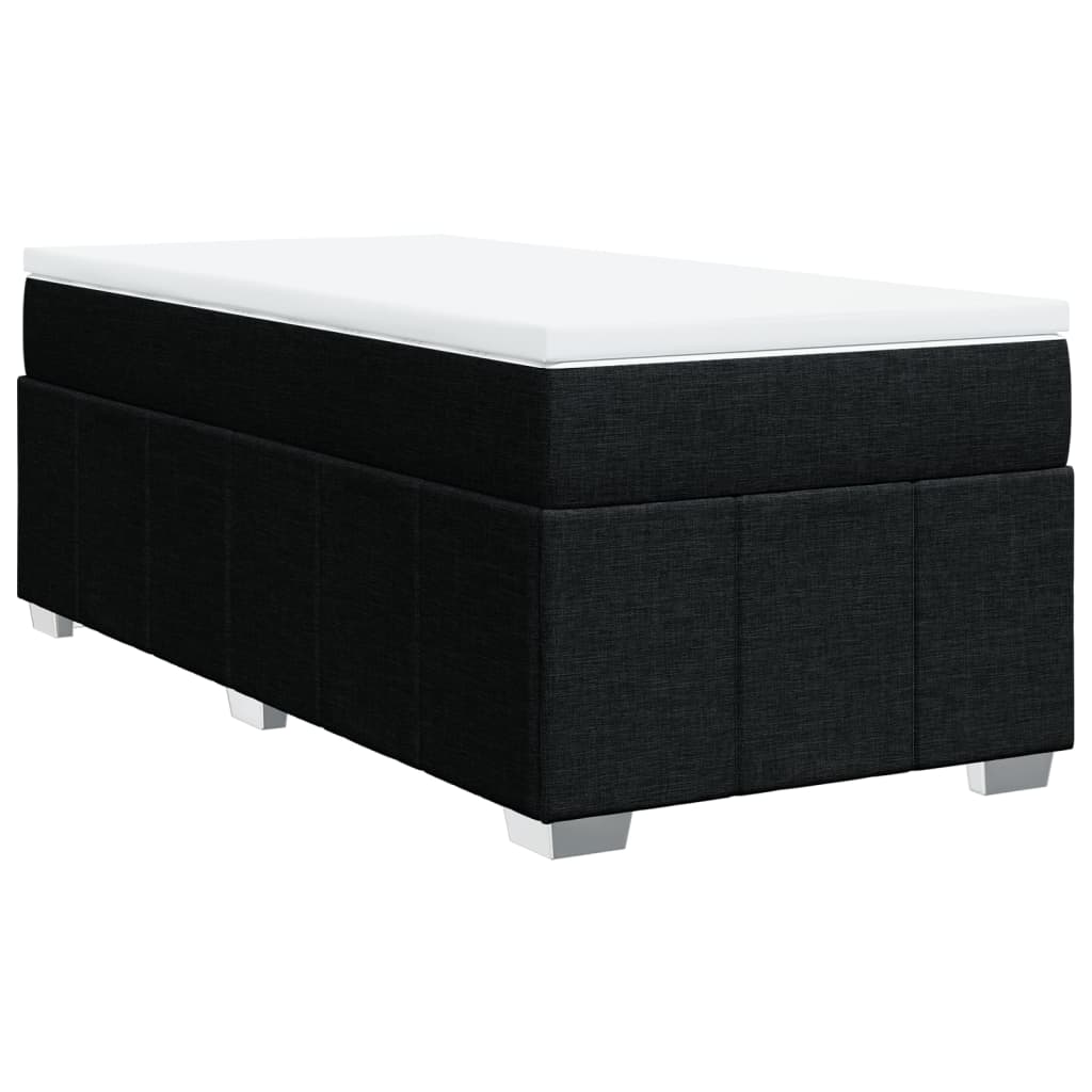 vidaXL Κρεβάτι Boxspring με Στρώμα Μαύρο 80 x 200 εκ. Υφασμάτινο