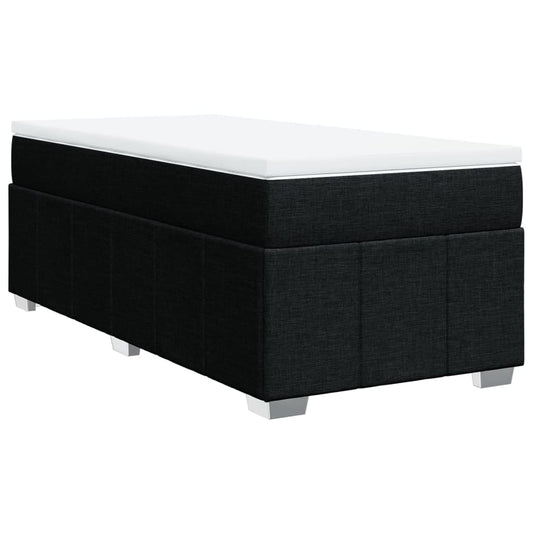 vidaXL Κρεβάτι Boxspring με Στρώμα Μαύρο 80 x 200 εκ. Υφασμάτινο