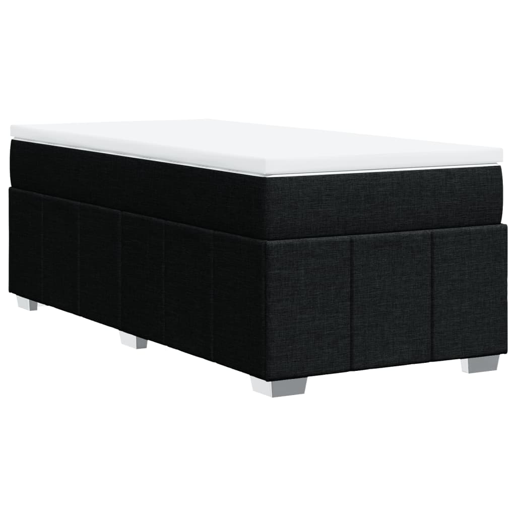 vidaXL Κρεβάτι Boxspring με Στρώμα Μαύρο 80 x 200 εκ. Υφασμάτινο