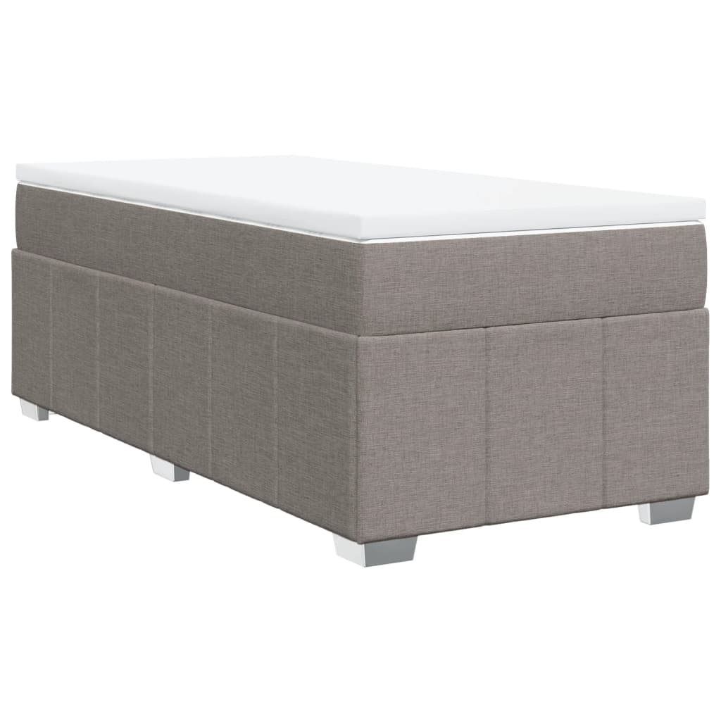 vidaXL Κρεβάτι Boxspring με Στρώμα Taupe 80x200 εκ. Υφασμάτινο