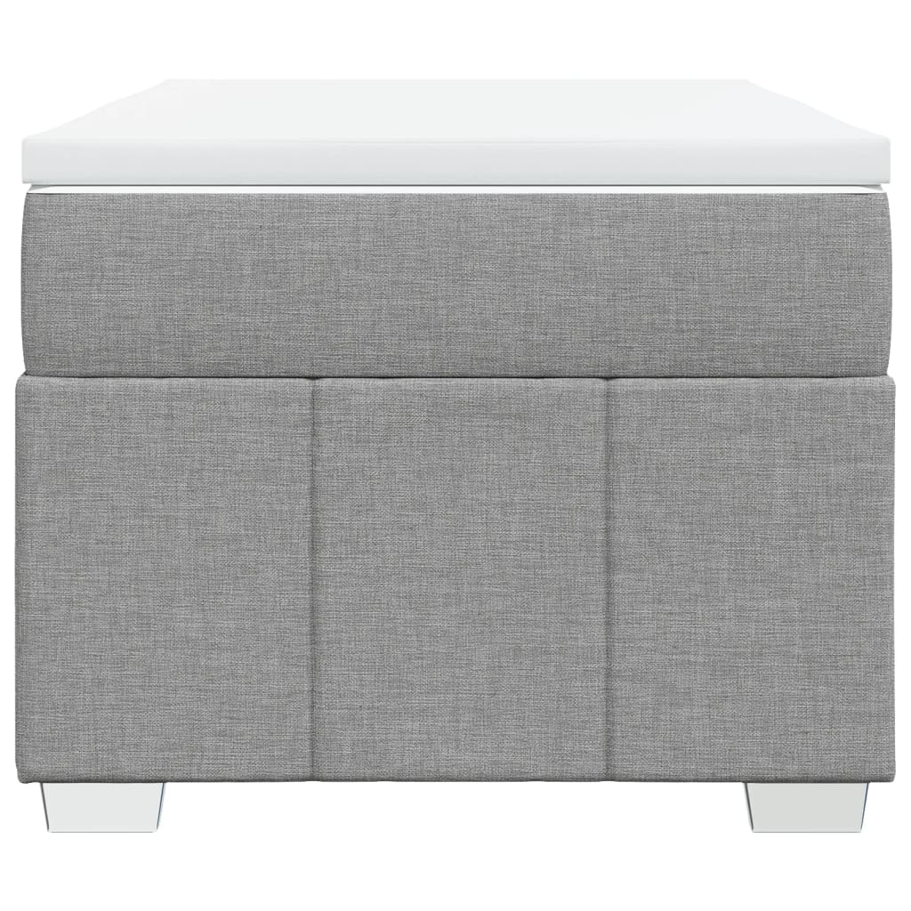 vidaXL Κρεβάτι Boxspring με Στρώμα Ανοιχτό Γκρι 90x190 εκ. Υφασμάτινο