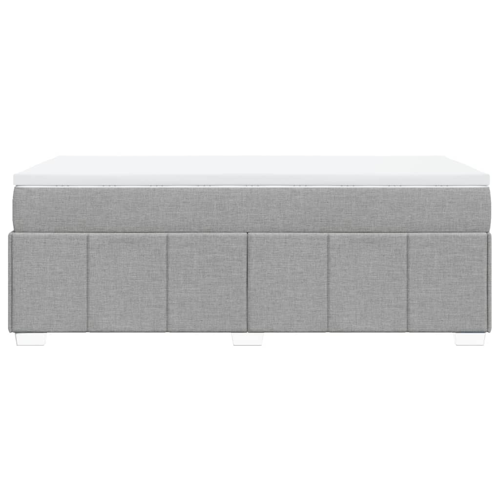 vidaXL Κρεβάτι Boxspring με Στρώμα Ανοιχτό Γκρι 90x190 εκ. Υφασμάτινο