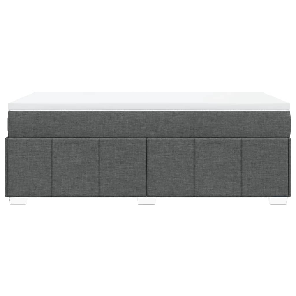 vidaXL Κρεβάτι Boxspring με Στρώμα Σκούρο Γκρι 90x190 εκ. Υφασμάτινο