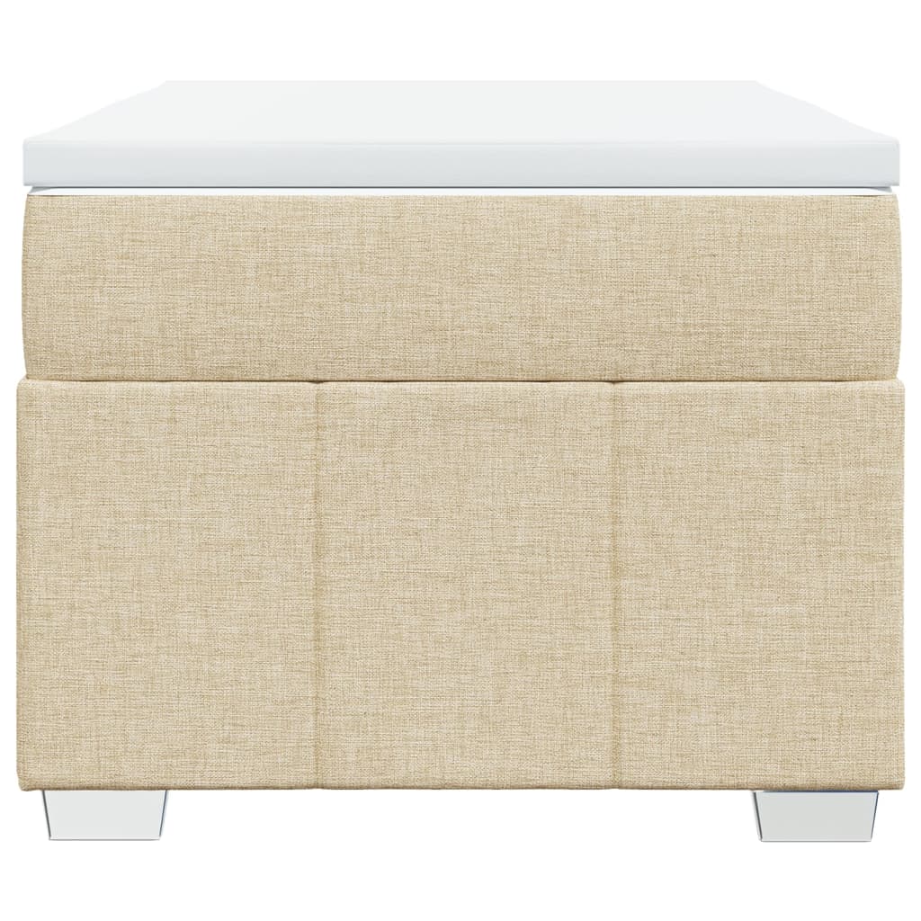 vidaXL Κρεβάτι Boxspring με Στρώμα Κρεμ 90x190 εκ.Υφασμάτινο