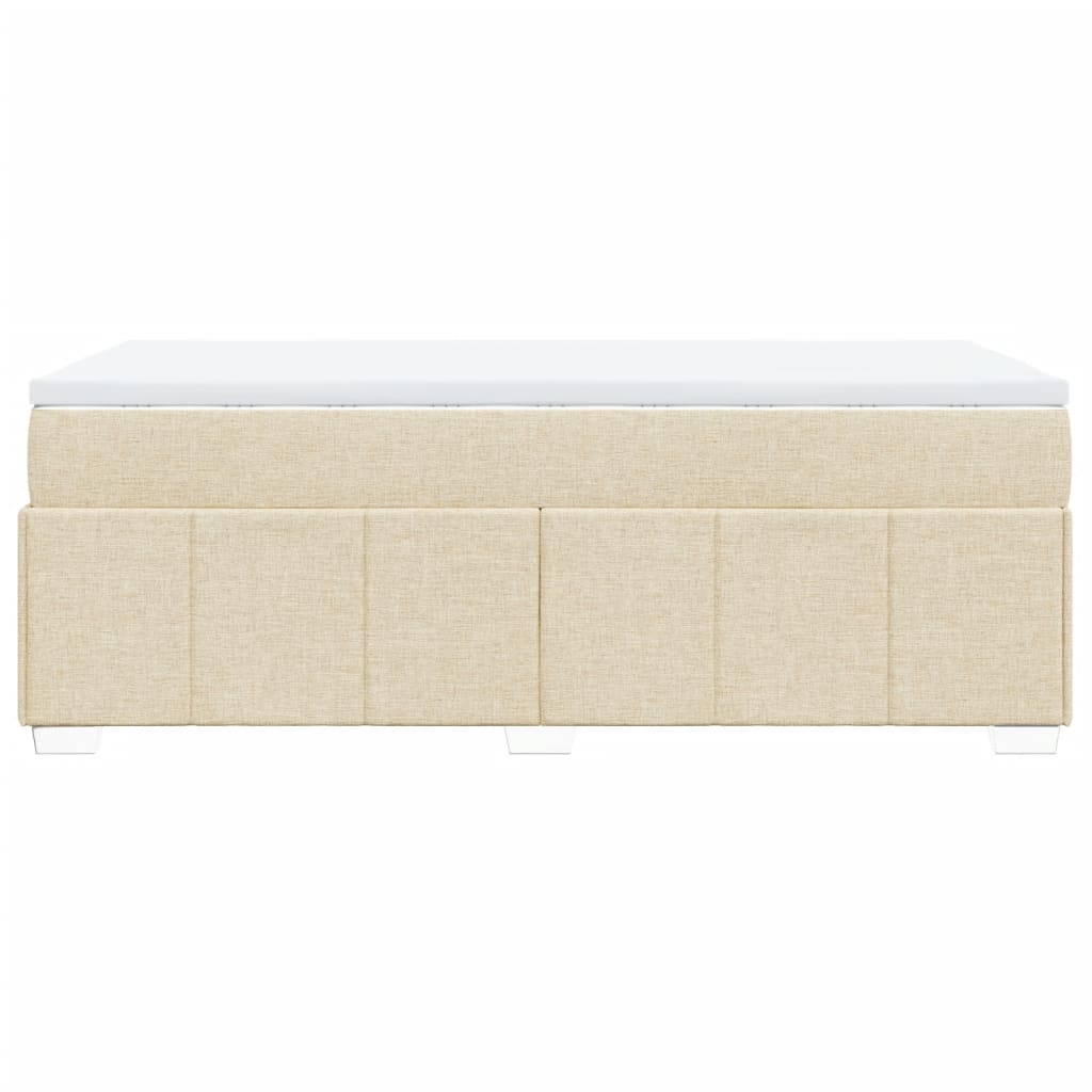 vidaXL Κρεβάτι Boxspring με Στρώμα Κρεμ 90x190 εκ.Υφασμάτινο