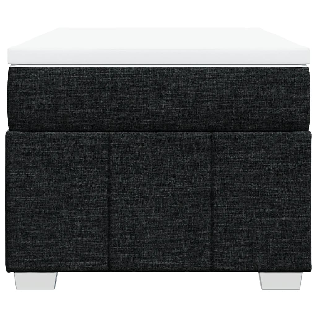 vidaXL Κρεβάτι Boxspring με Στρώμα Μαύρο 90x200 εκ. Υφασμάτινο