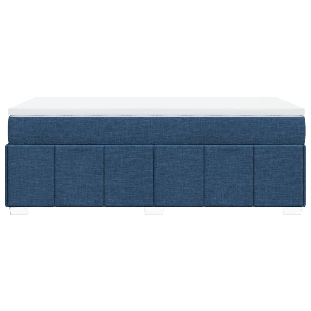 vidaXL Κρεβάτι Boxspring με Στρώμα Μπλε 90x200 εκ.Υφασμάτινο