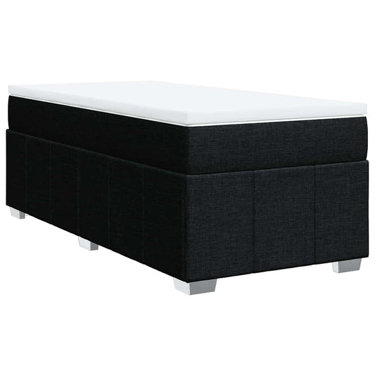 vidaXL Κρεβάτι Boxspring με Στρώμα Μαύρο 100 x 200 εκ. Υφασμάτινο