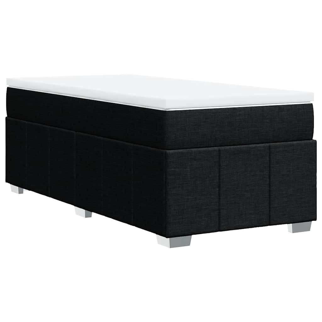 vidaXL Κρεβάτι Boxspring με Στρώμα Μαύρο 100 x 200 εκ. Υφασμάτινο