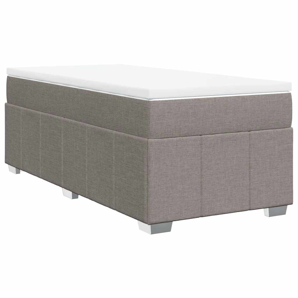 vidaXL Κρεβάτι Boxspring με Στρώμα Taupe 100 x 200 εκ. Υφασμάτινο