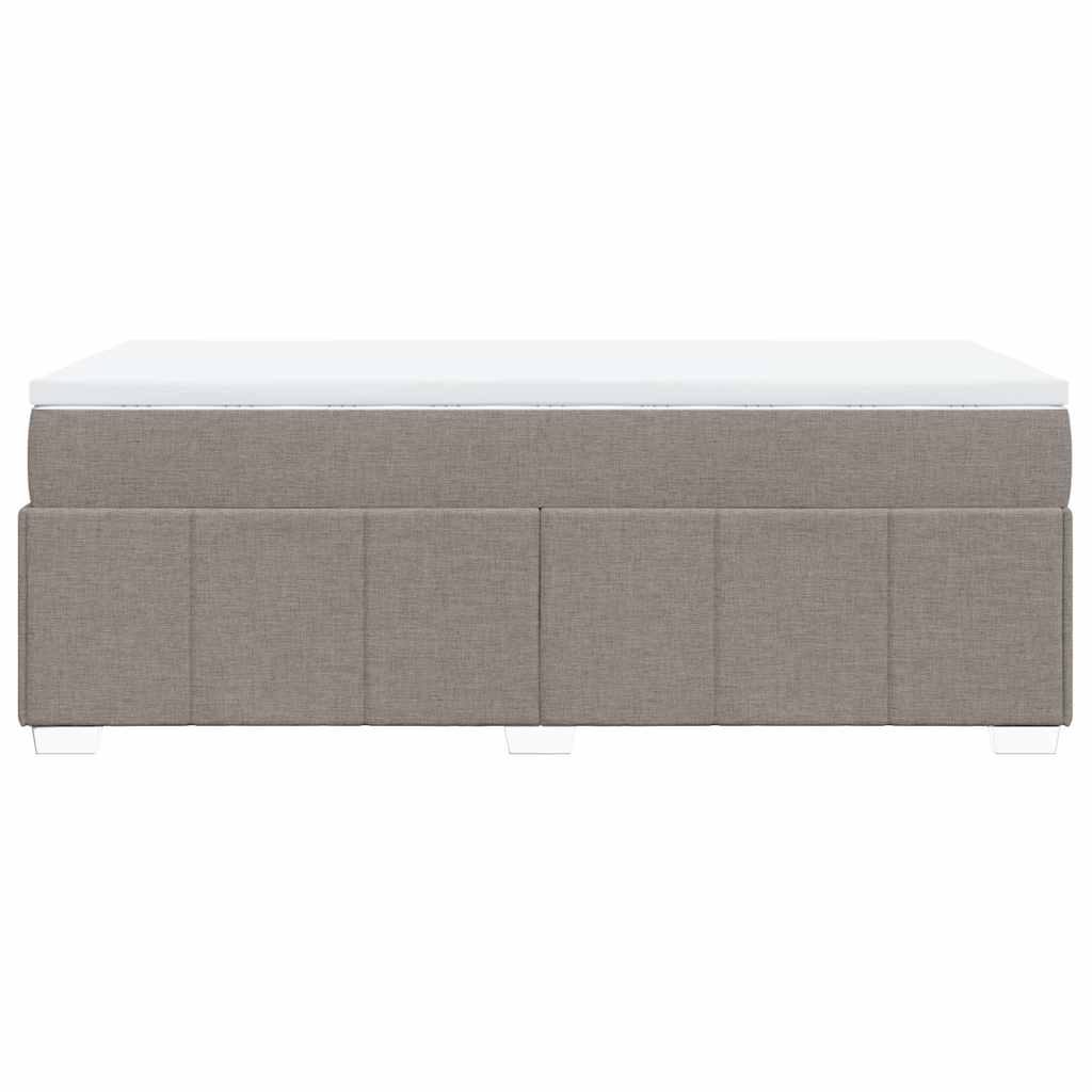 vidaXL Κρεβάτι Boxspring με Στρώμα Taupe 100 x 200 εκ. Υφασμάτινο