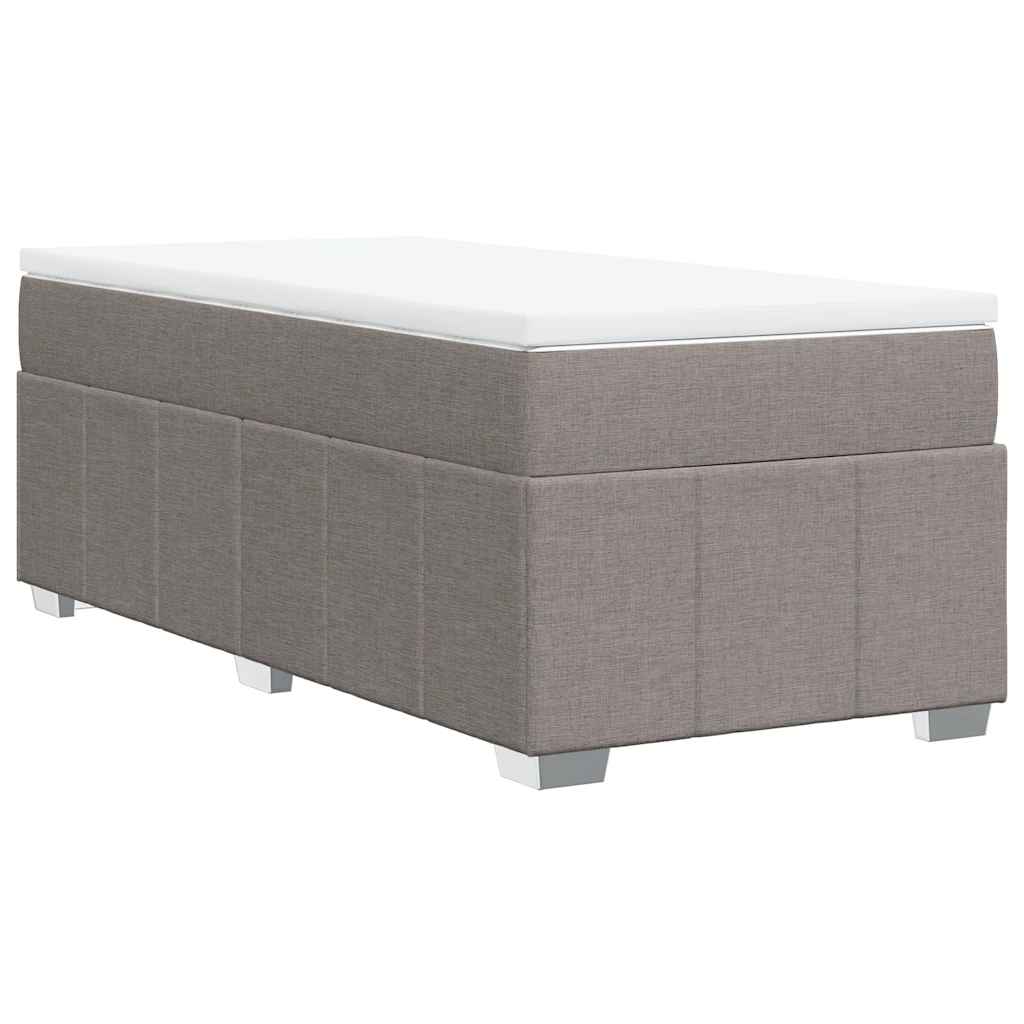 vidaXL Κρεβάτι Boxspring με Στρώμα Taupe 100 x 200 εκ. Υφασμάτινο