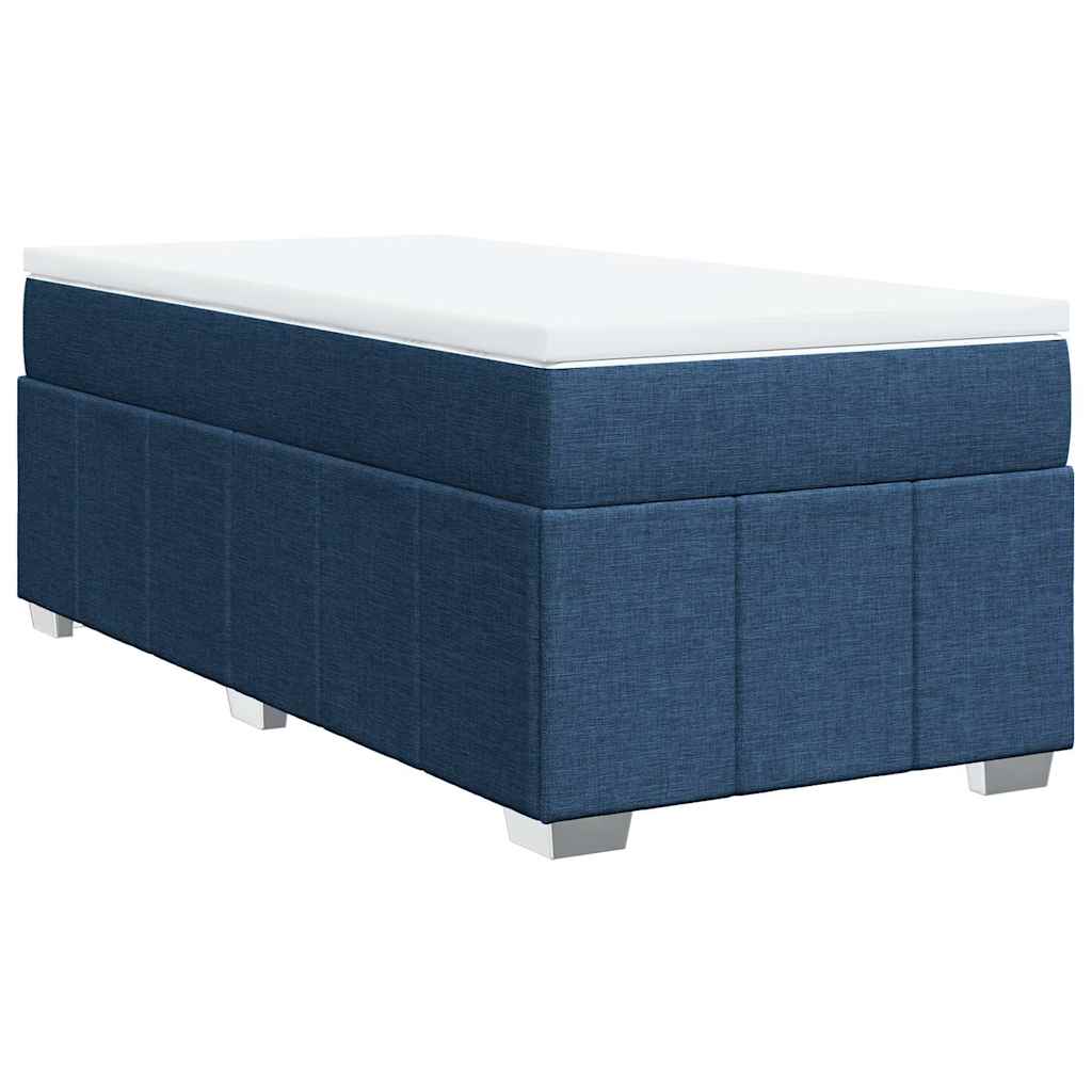 vidaXL Κρεβάτι Boxspring με Στρώμα Μπλε 100 x 200 εκ. Υφασμάτινο