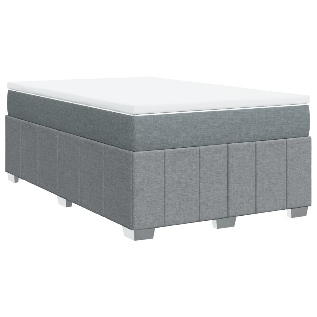 vidaXL Κρεβάτι Boxspring με Στρώμα Ανοιχτό Γκρι 120x190 εκ. Υφασμάτινο