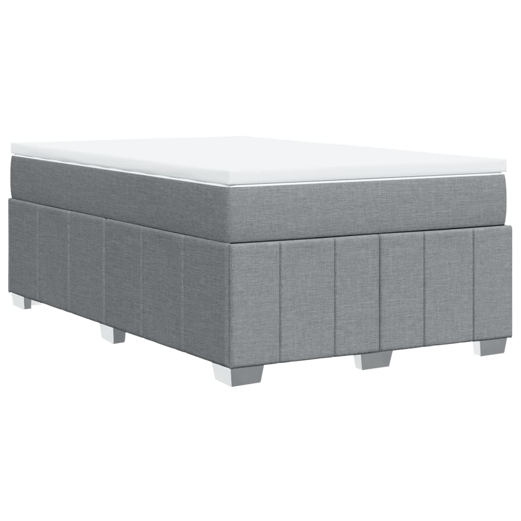 vidaXL Κρεβάτι Boxspring με Στρώμα Ανοιχτό Γκρι 120x190 εκ. Υφασμάτινο