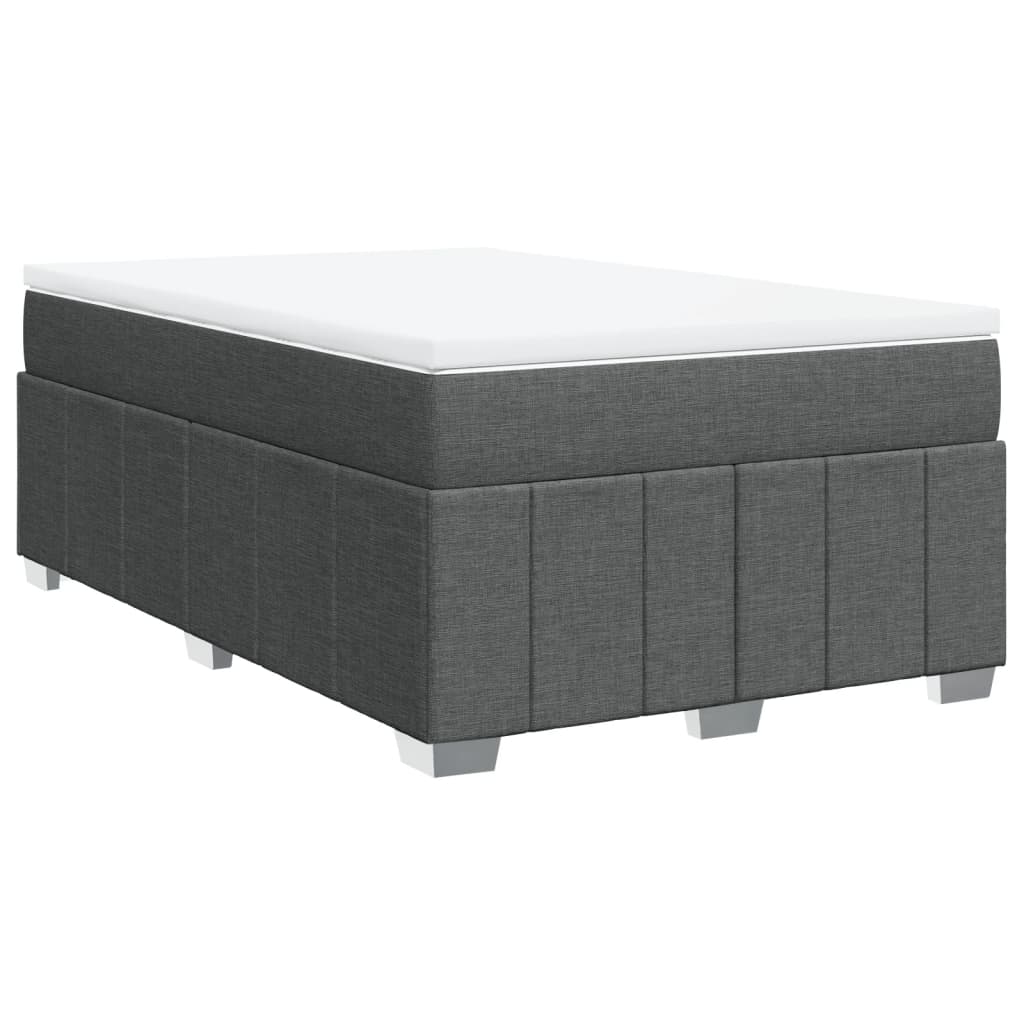 vidaXL Κρεβάτι Boxspring με Στρώμα Σκούρο Γκρι 120x190 εκ Υφασμάτινο