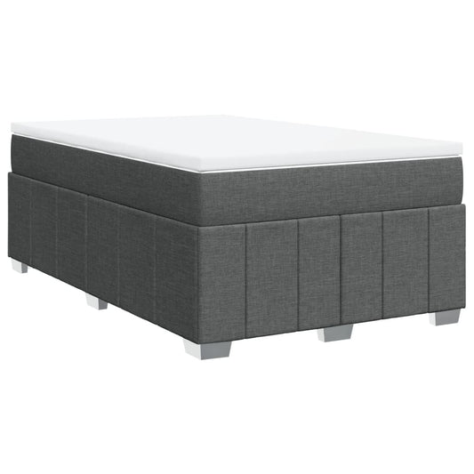 vidaXL Κρεβάτι Boxspring με Στρώμα Σκούρο Γκρι 120x190 εκ Υφασμάτινο