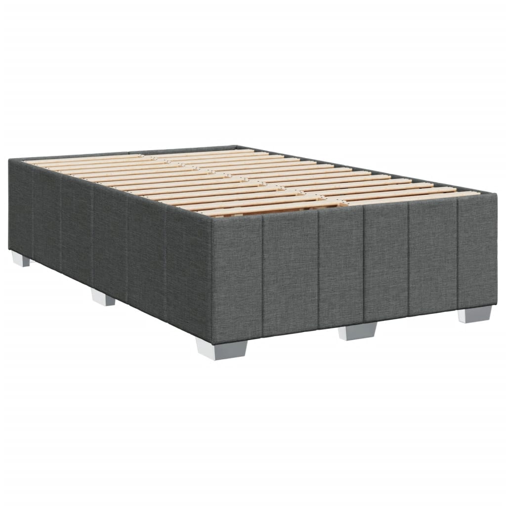 vidaXL Κρεβάτι Boxspring με Στρώμα Σκούρο Γκρι 120x190 εκ Υφασμάτινο