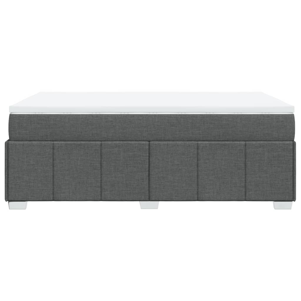 vidaXL Κρεβάτι Boxspring με Στρώμα Σκούρο Γκρι 120x190 εκ Υφασμάτινο