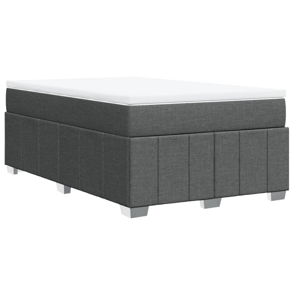vidaXL Κρεβάτι Boxspring με Στρώμα Σκούρο Γκρι 120x190 εκ Υφασμάτινο