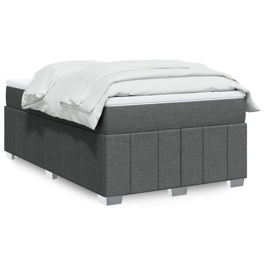 vidaXL Κρεβάτι Boxspring με Στρώμα Σκούρο Γκρι 120x190 εκ Υφασμάτινο