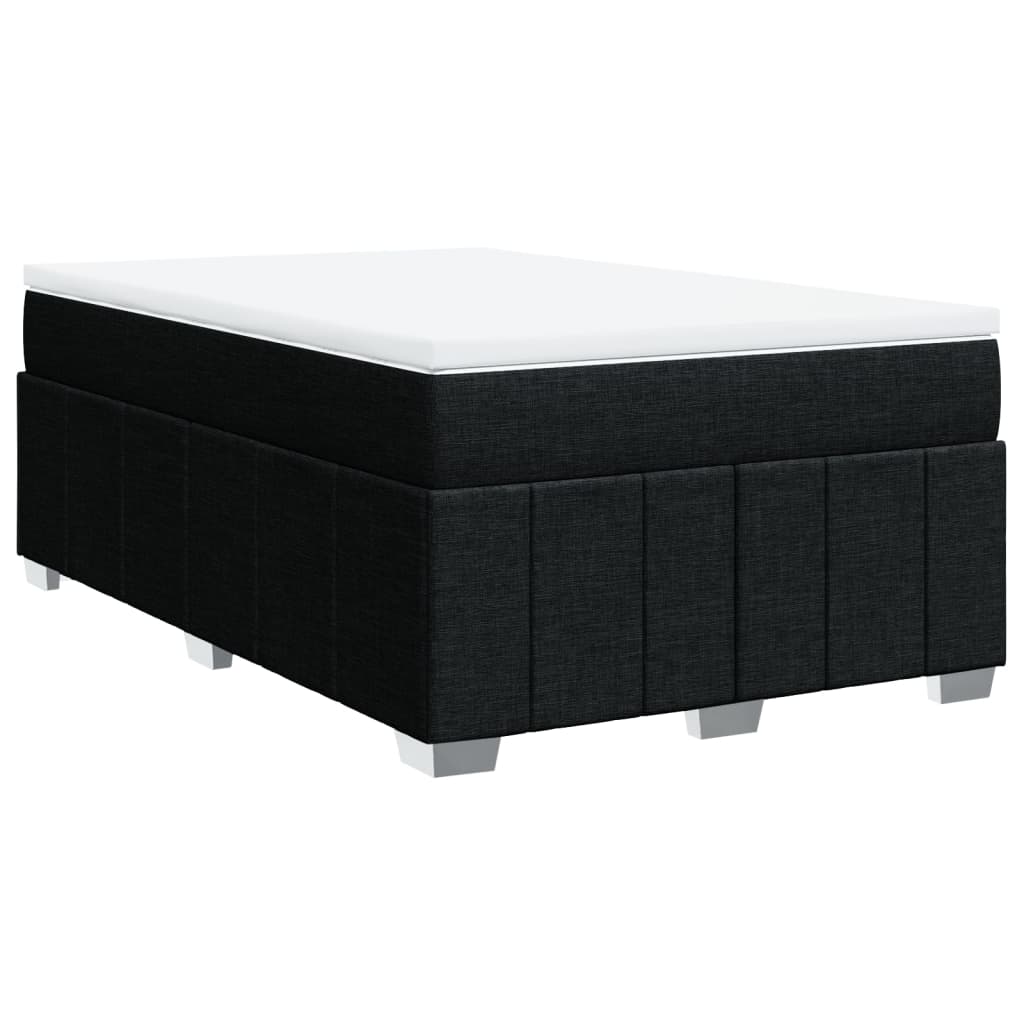 vidaXL Κρεβάτι Boxspring με Στρώμα Μαύρο 120x190 εκ. Υφασμάτινο
