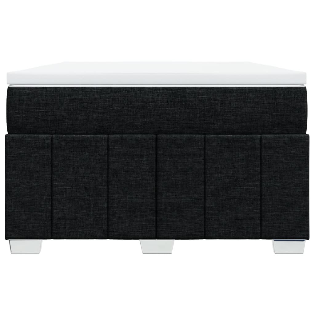 vidaXL Κρεβάτι Boxspring με Στρώμα Μαύρο 120x190 εκ. Υφασμάτινο