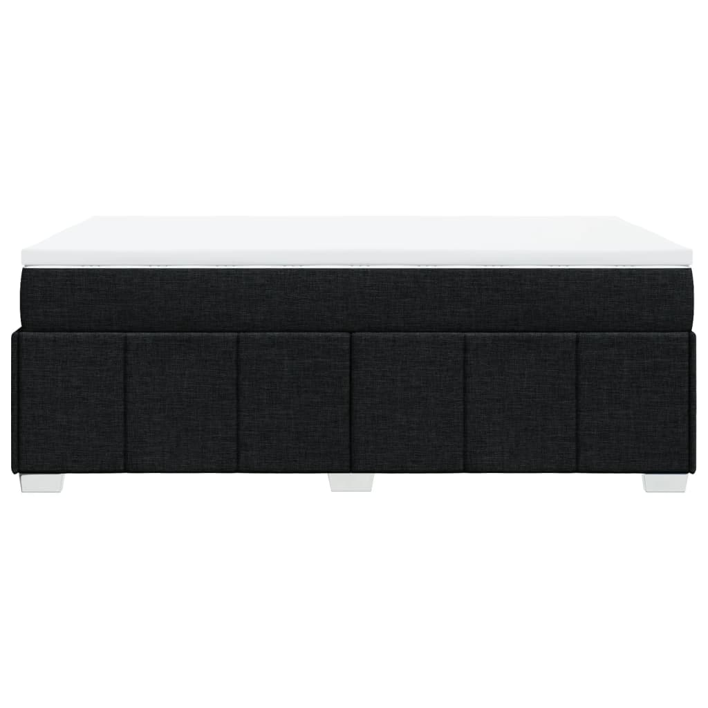 vidaXL Κρεβάτι Boxspring με Στρώμα Μαύρο 120x190 εκ. Υφασμάτινο