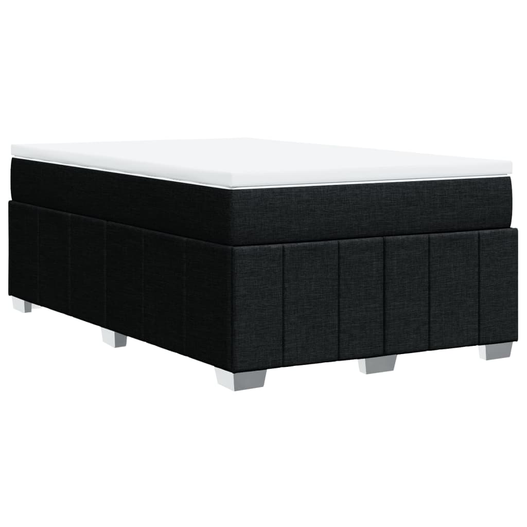 vidaXL Κρεβάτι Boxspring με Στρώμα Μαύρο 120x190 εκ. Υφασμάτινο