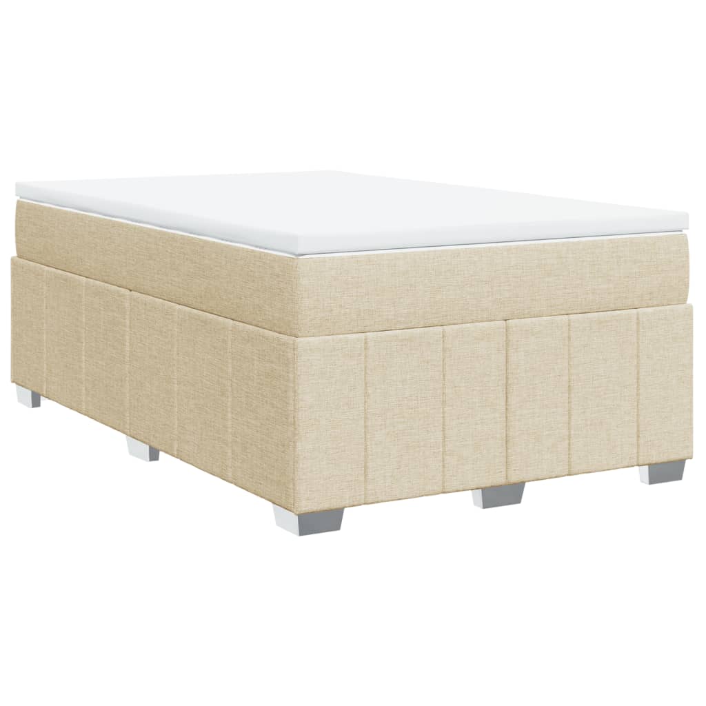 vidaXL Κρεβάτι Boxspring με Στρώμα Κρεμ 120x190 εκ. Υφασμάτινο