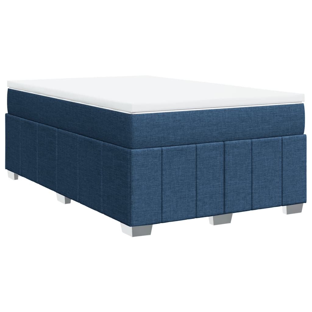 vidaXL Κρεβάτι Boxspring με Στρώμα Μπλε 120x190 εκ. Υφασμάτινο