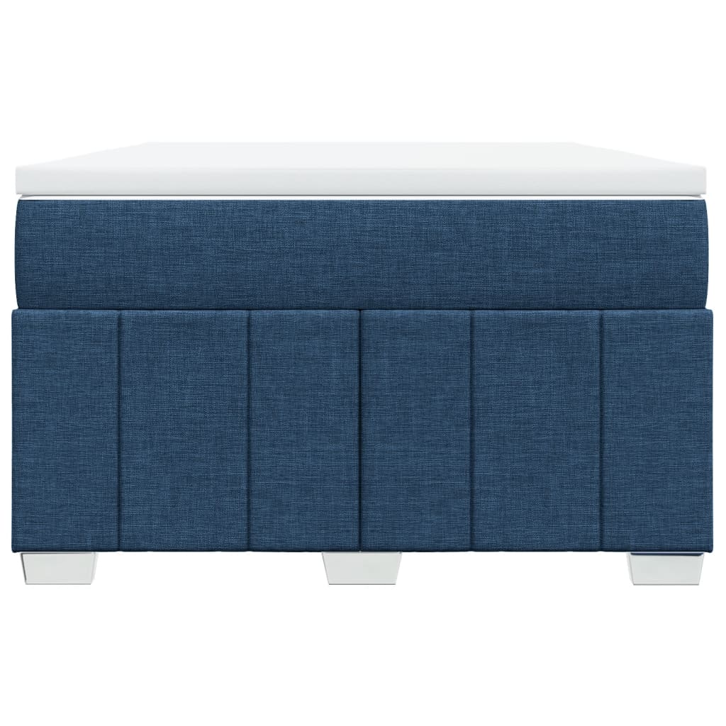 vidaXL Κρεβάτι Boxspring με Στρώμα Μπλε 120x190 εκ. Υφασμάτινο