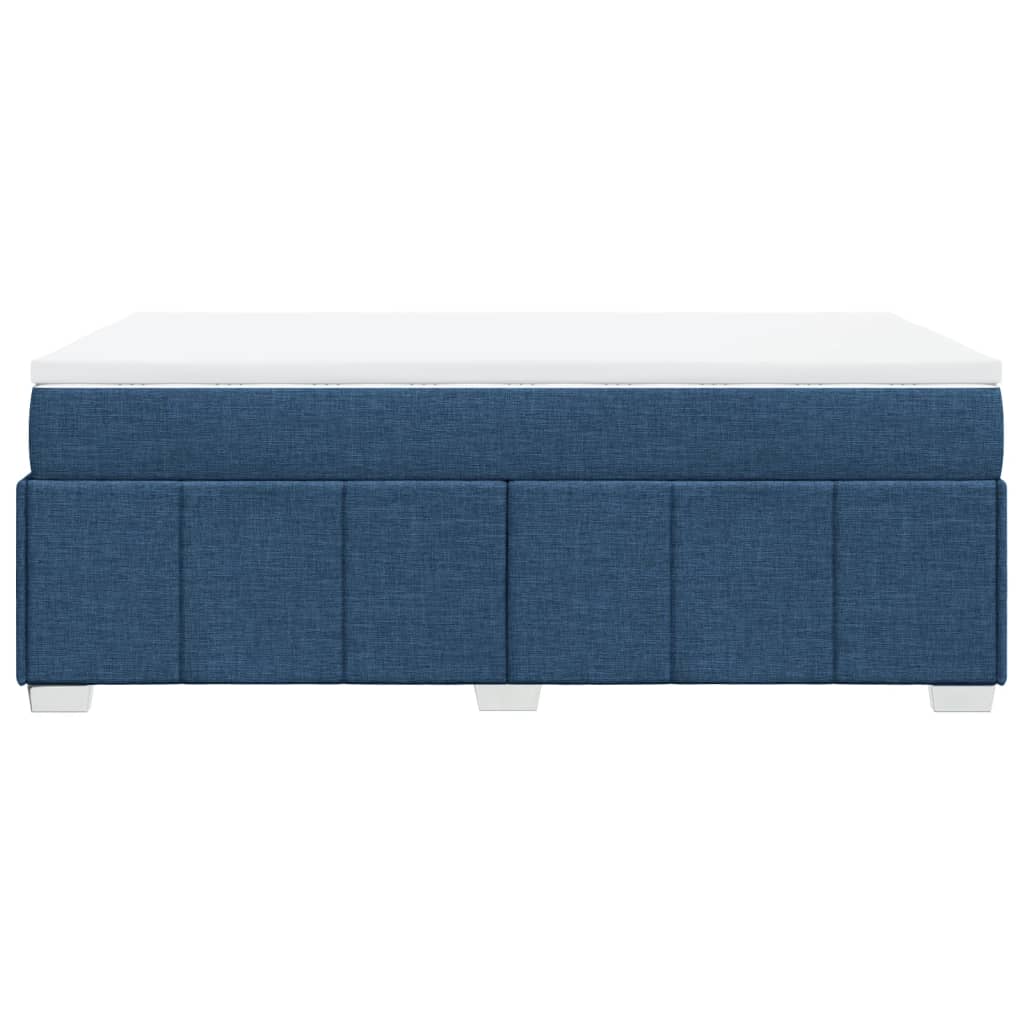 vidaXL Κρεβάτι Boxspring με Στρώμα Μπλε 120x190 εκ. Υφασμάτινο