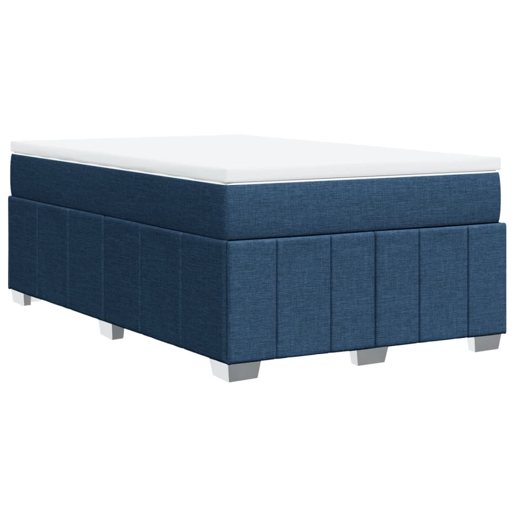 vidaXL Κρεβάτι Boxspring με Στρώμα Μπλε 120x190 εκ. Υφασμάτινο