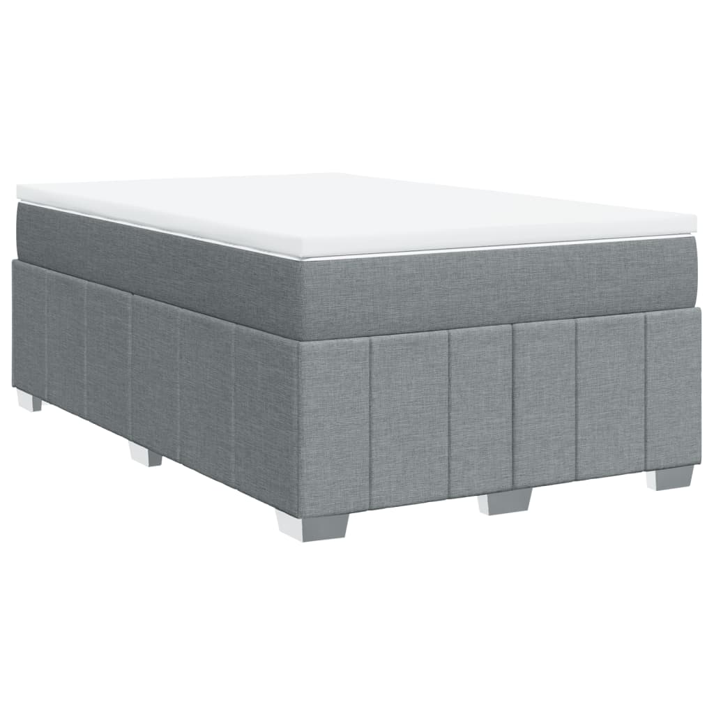 vidaXL Κρεβάτι Boxspring με Στρώμα Ανοιχτό Γκρι 120x200 εκ. Υφασμάτινο