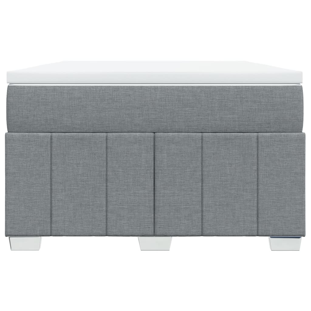 vidaXL Κρεβάτι Boxspring με Στρώμα Ανοιχτό Γκρι 120x200 εκ. Υφασμάτινο
