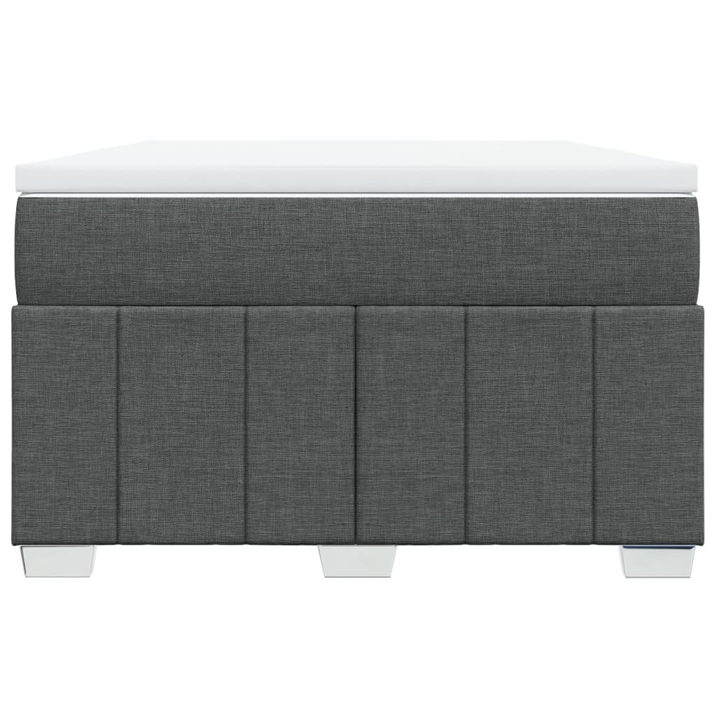 vidaXL Κρεβάτι Boxspring με Στρώμα Σκούρο Γκρι 120x200 εκ. Υφασμάτινο