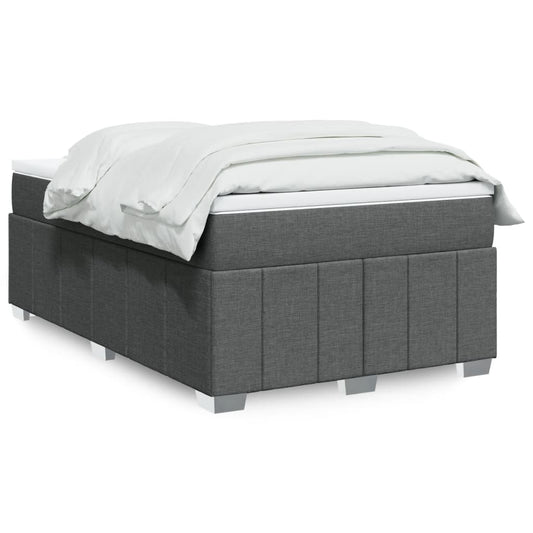 vidaXL Κρεβάτι Boxspring με Στρώμα Σκούρο Γκρι 120x200 εκ. Υφασμάτινο