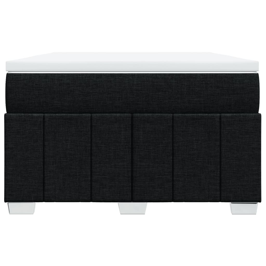 vidaXL Κρεβάτι Boxspring με Στρώμα Μαύρο 120x200 εκ. Υφασμάτινο