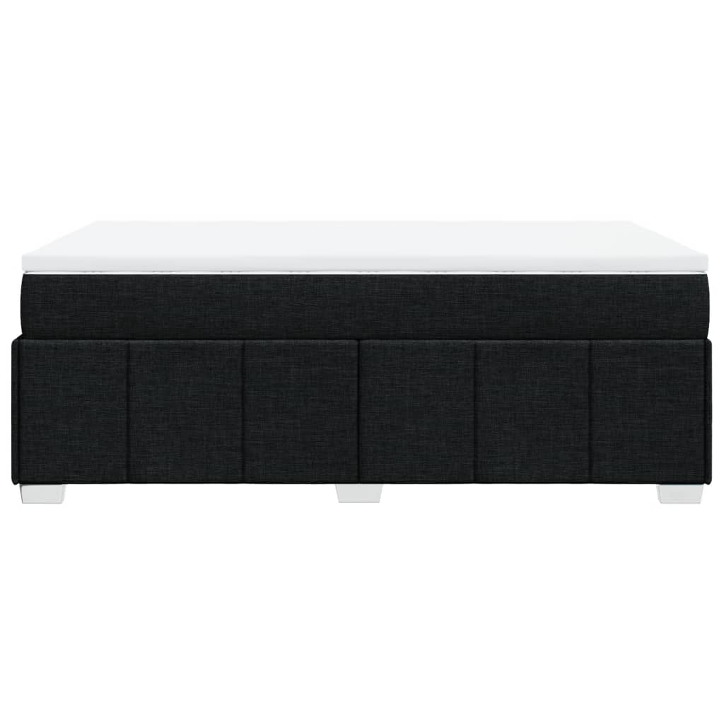 vidaXL Κρεβάτι Boxspring με Στρώμα Μαύρο 120x200 εκ. Υφασμάτινο