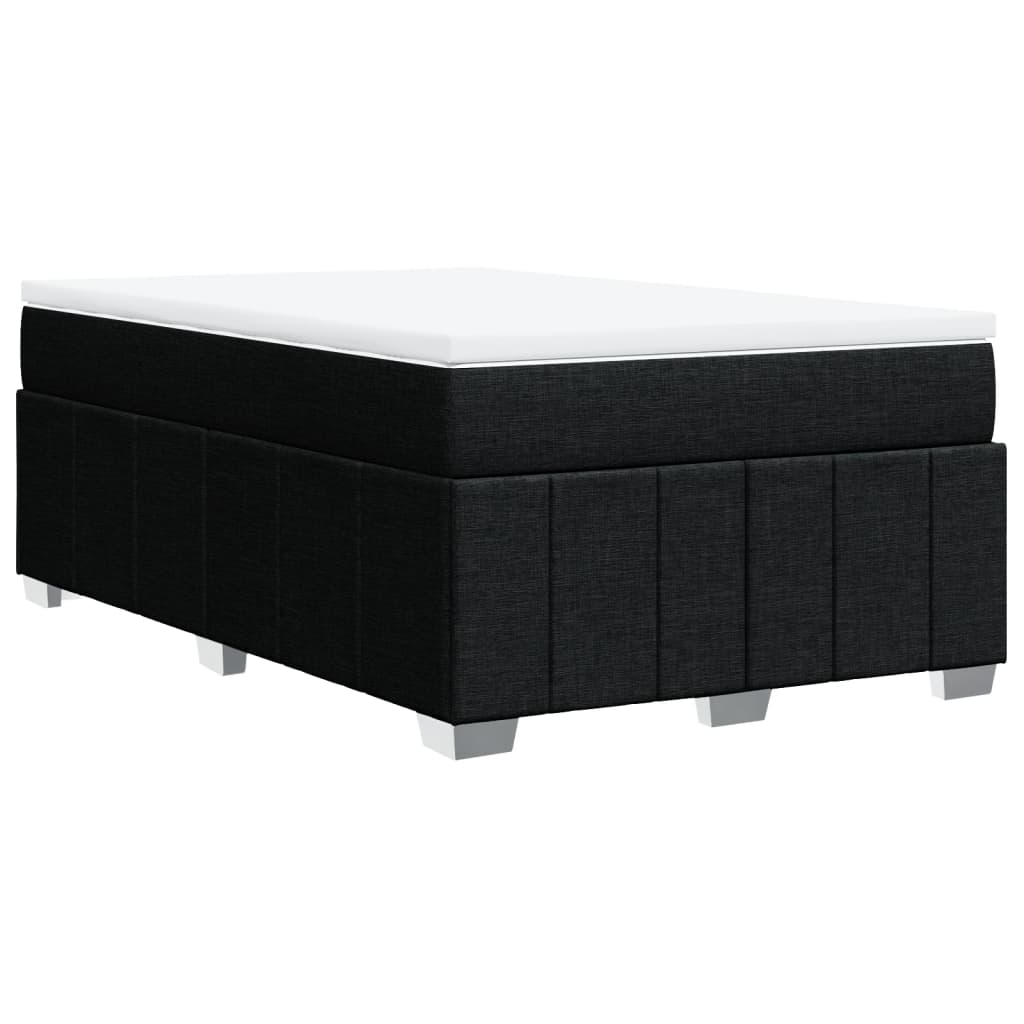 vidaXL Κρεβάτι Boxspring με Στρώμα Μαύρο 120x200 εκ. Υφασμάτινο