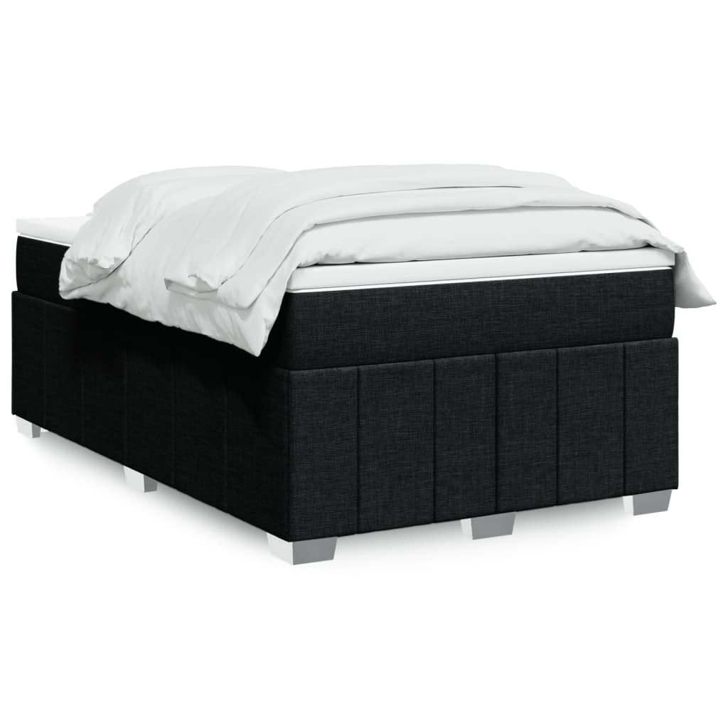 vidaXL Κρεβάτι Boxspring με Στρώμα Μαύρο 120x200 εκ. Υφασμάτινο